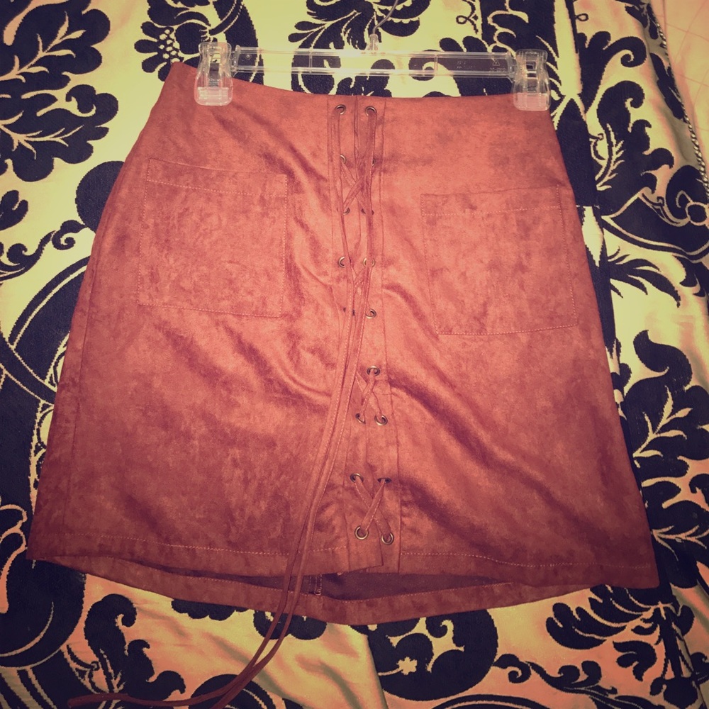 <SOLD> Laced up Burnt Orange Sweet Wanderer Skirt