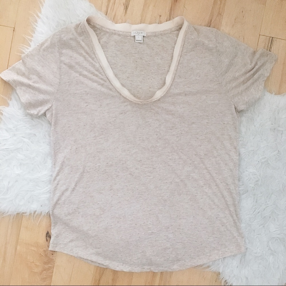 J Crew Factory Ruffle Neck Tee