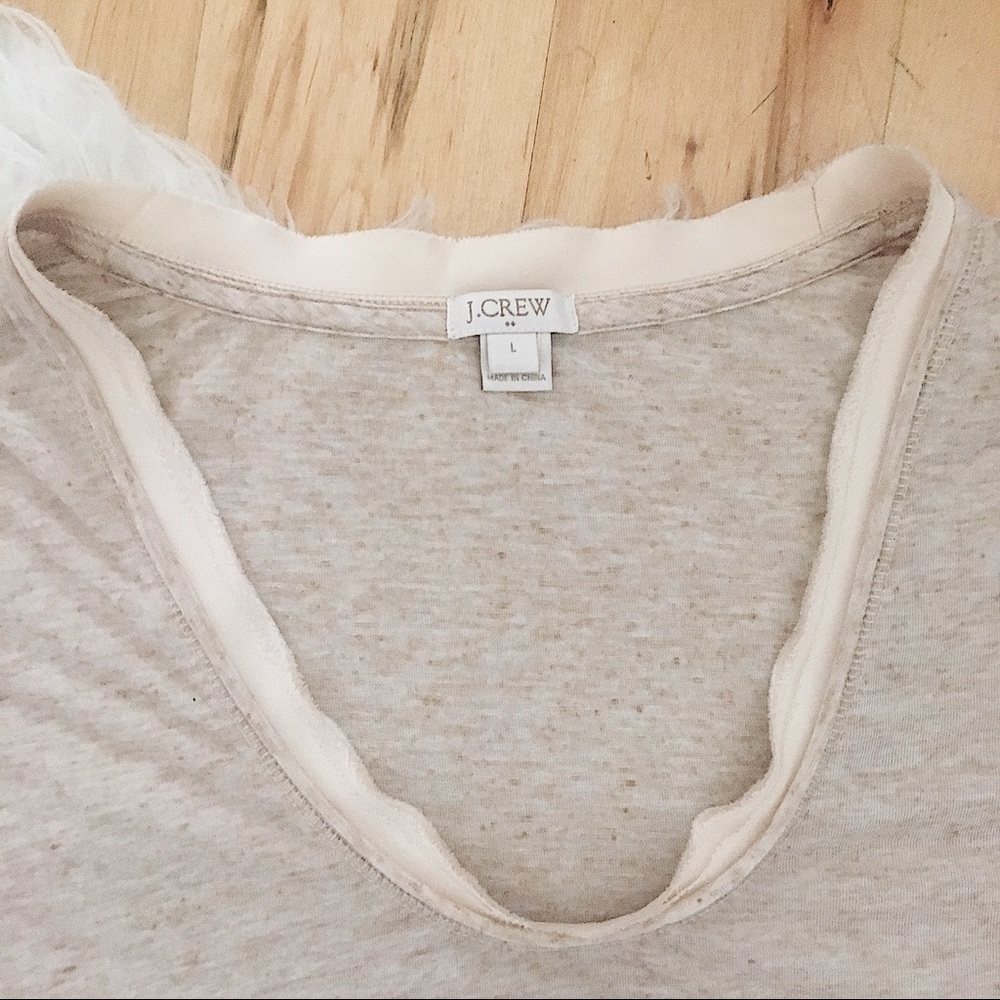 J Crew Factory Ruffle Neck Tee - Picture 3 of 6