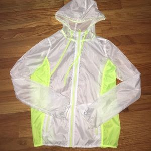 See through neon windbreaker