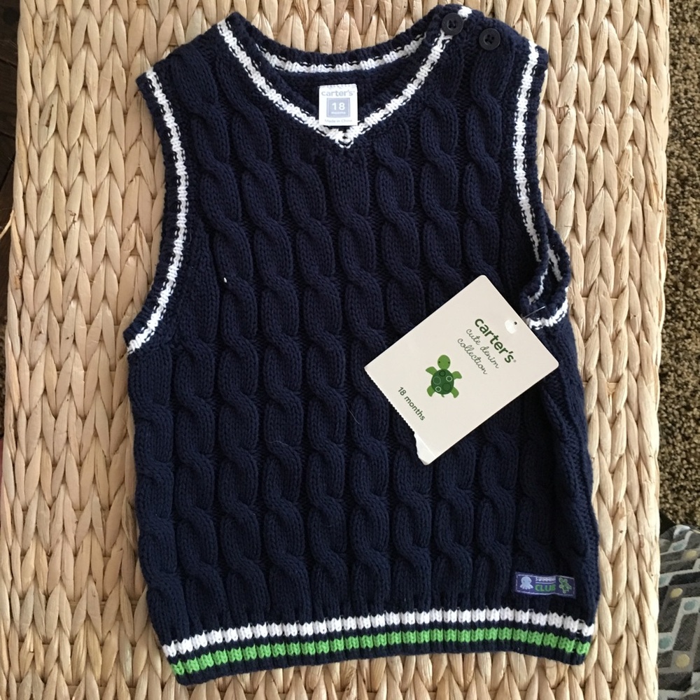 Carters navy blue sweater vest 24 months, NWT