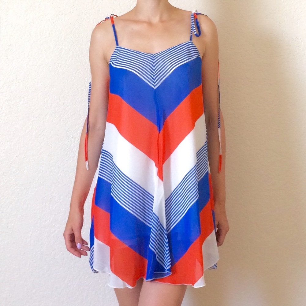 Bright flowy dress or bikini cover-up