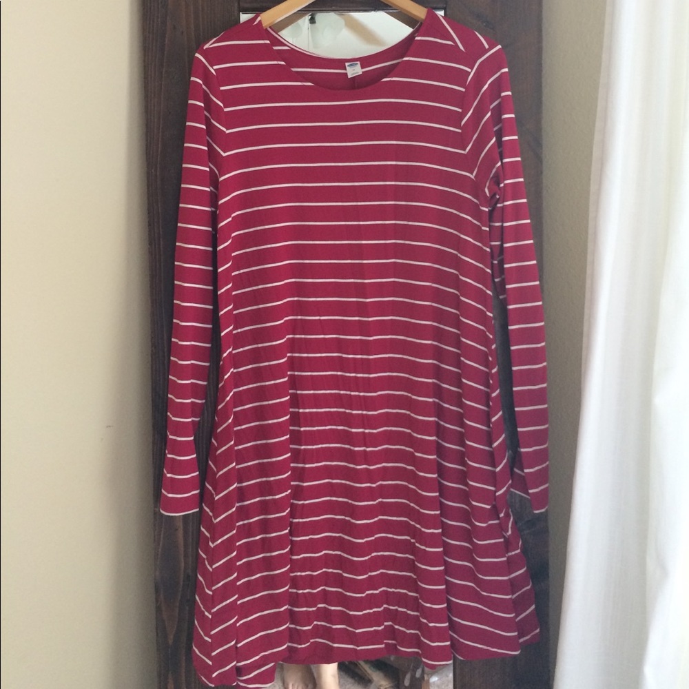 Old Navy Pink Striped Swing Dress
