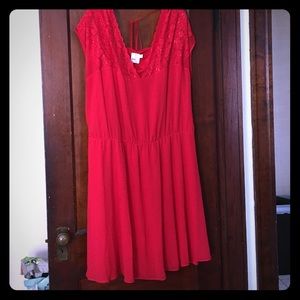 Flowy Red Lace Dress