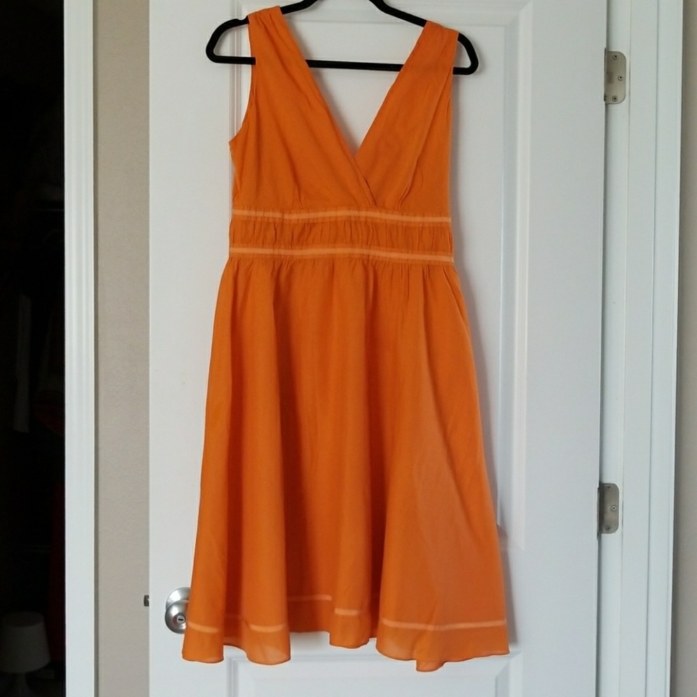 A-line orange dress