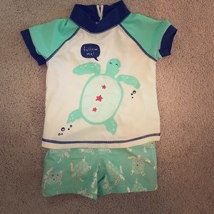 Baby Gap Swim Trunks and Rash Guard -- 6-12 months