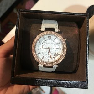 White womens michael kors watch