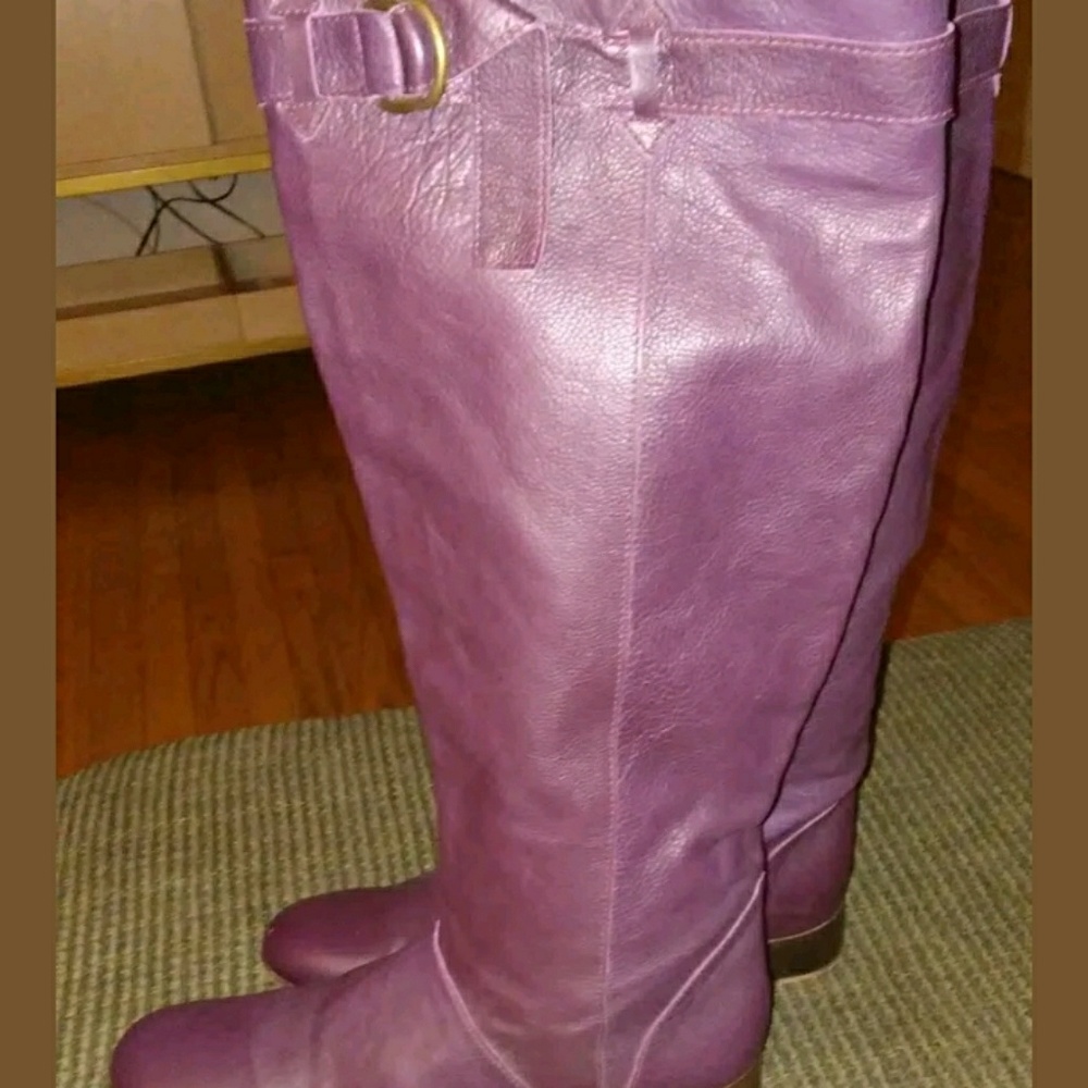 Anthropologie boots size 36.5 6.5 purple leather