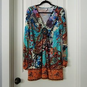 Eci Multi colored mini dress