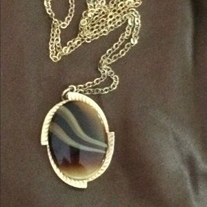 Sara Coventry Large Amber Pendant, 24" Chain