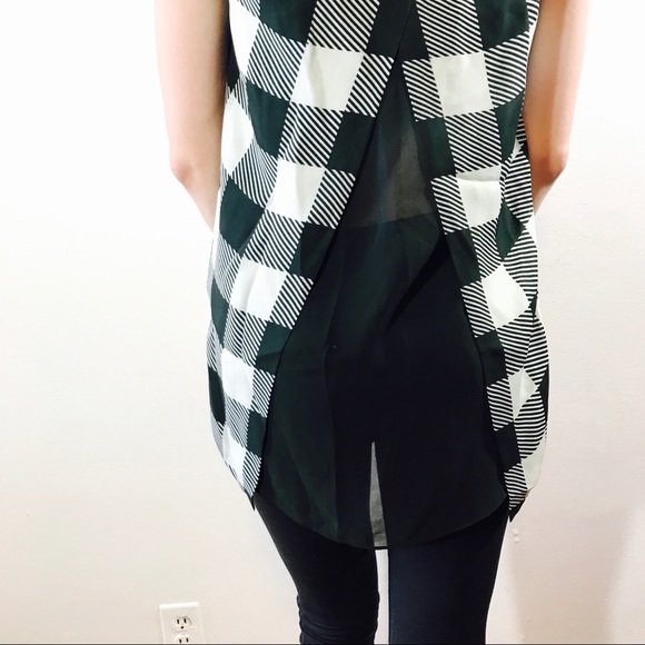 RAG & BONE GREEN CHECKER SPLIT BACK TOP 0309 - Picture 4 of 8