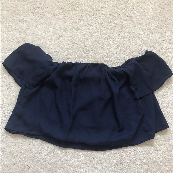 Tobi Navy off the shoulder top - S - Picture 4 of 4
