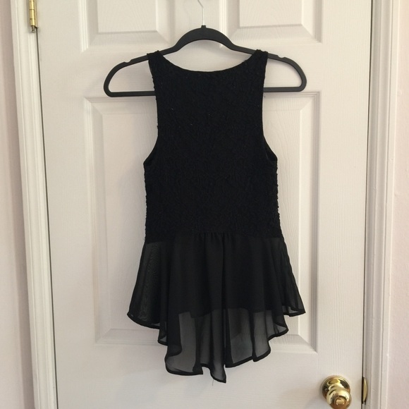 Material Girl Tops Lace And Sheer Peplum Top Poshmark