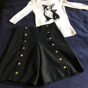 Anthroplogie Elevensa black button down shorts