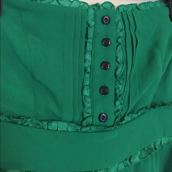 Beautiful kelly green silk strapless dress! - Picture 2 of 5