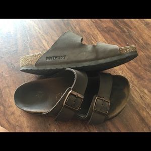 Birkenstock Arizona Mocha Bircbuc two strap sandal