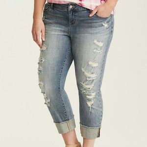 Torrid Cropped Boyfriend Jeans