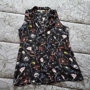 Black Floral Sleeveless Top