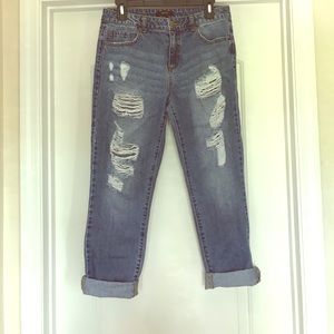 Distressed denim