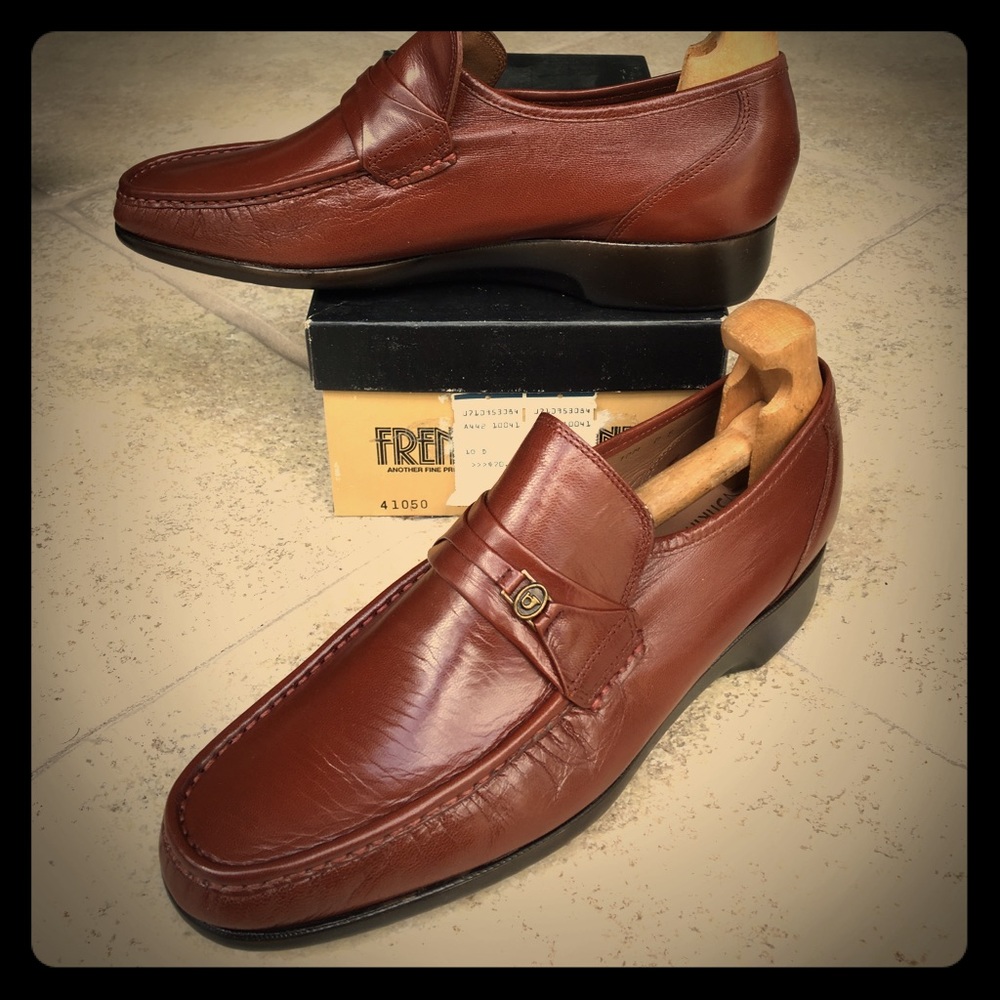 Vintage French Shriner leather loafers 10M