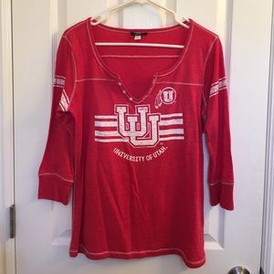 University of Utah 3/4 sleeve top-Like New!