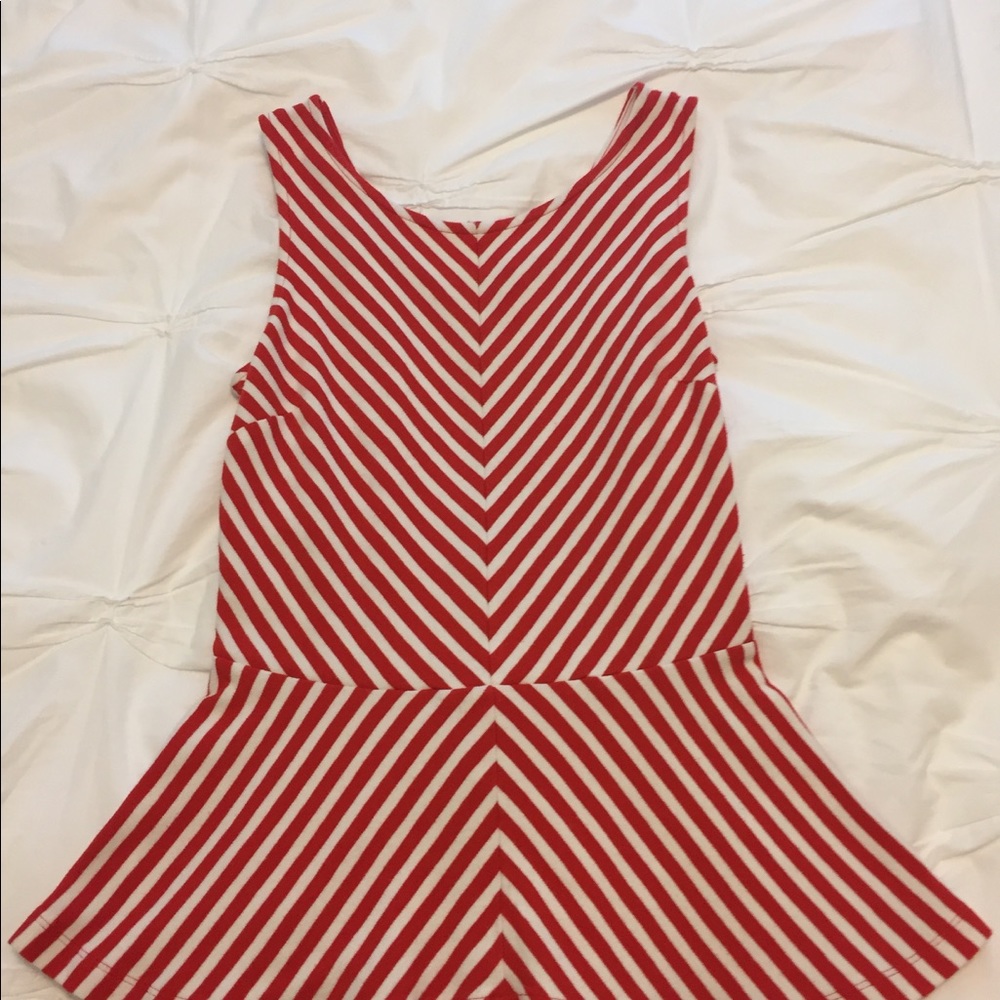 Striped Peplum Tank Top