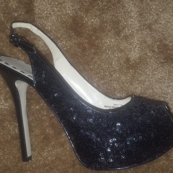 SEXY Sequin Slingback  Peep Toe Pump - Picture 2 of 3