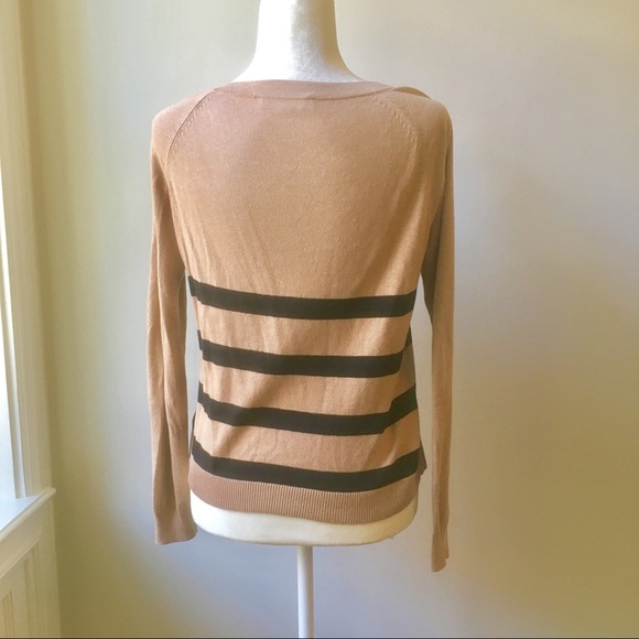Ann Taylor LOFT Classic Stripe Button Crew - Picture 3 of 5