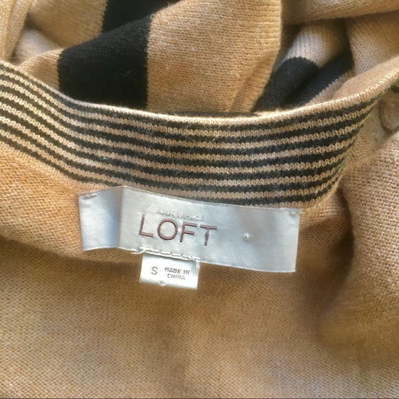 Ann Taylor LOFT Classic Stripe Button Crew - Picture 4 of 5