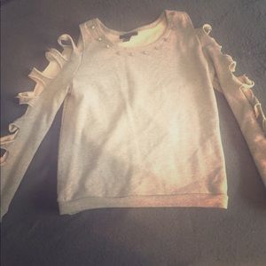 forever 21 ripped sleeve shirt