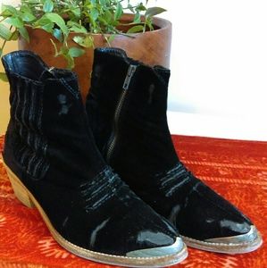 Free People Black Velvet Barbary Boot