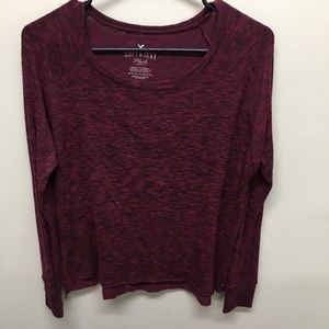 Maroon and black long sleeve shirt