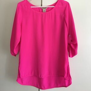Fluorescent pink tunic top