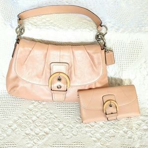 Coach soft pink leather shoulder bag