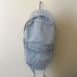 Light blue denim backpack