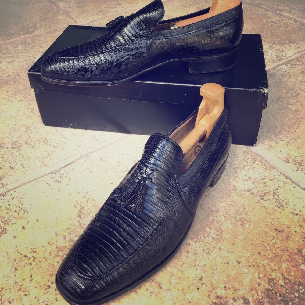 Vintage Exotic Lizard leather loafers by Nettleton