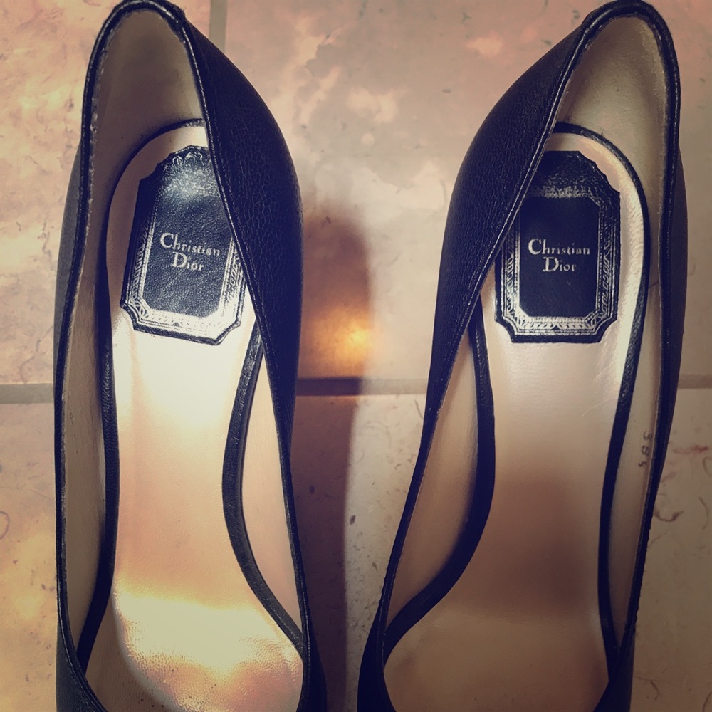 Christian Dior 4" black stiletto heels