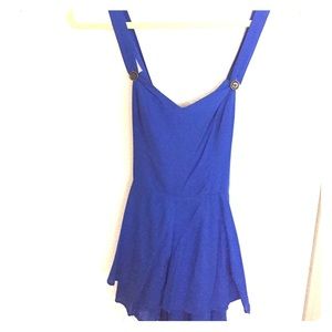 Free People Royal Blue cross back romper size 0