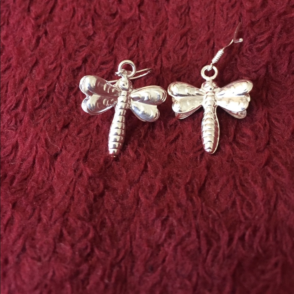 Sterling silver dragon fly earrings