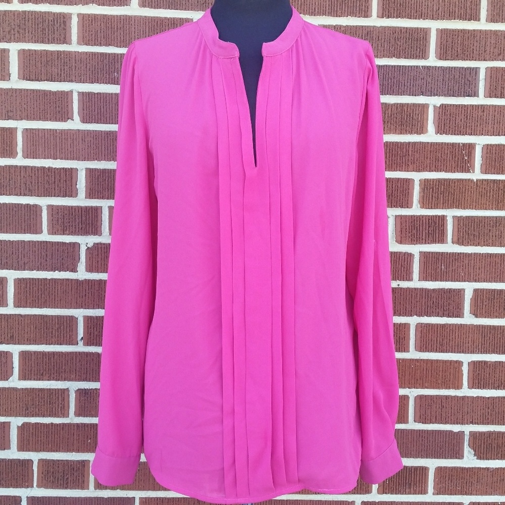 41Hawthorn Pink Popover V-Neck Blouse - Large