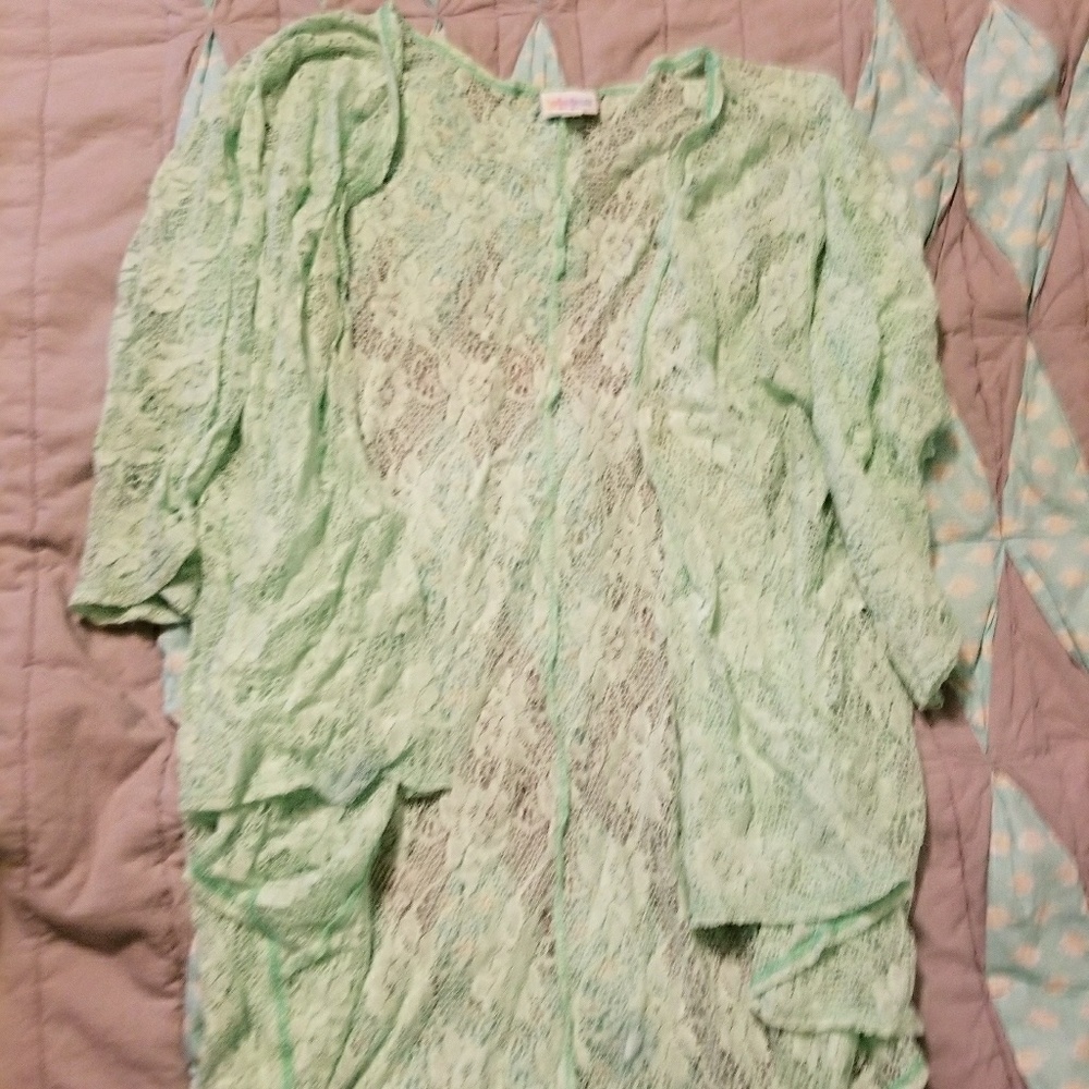 EUC Lularoe Mint Lace Lindsay
