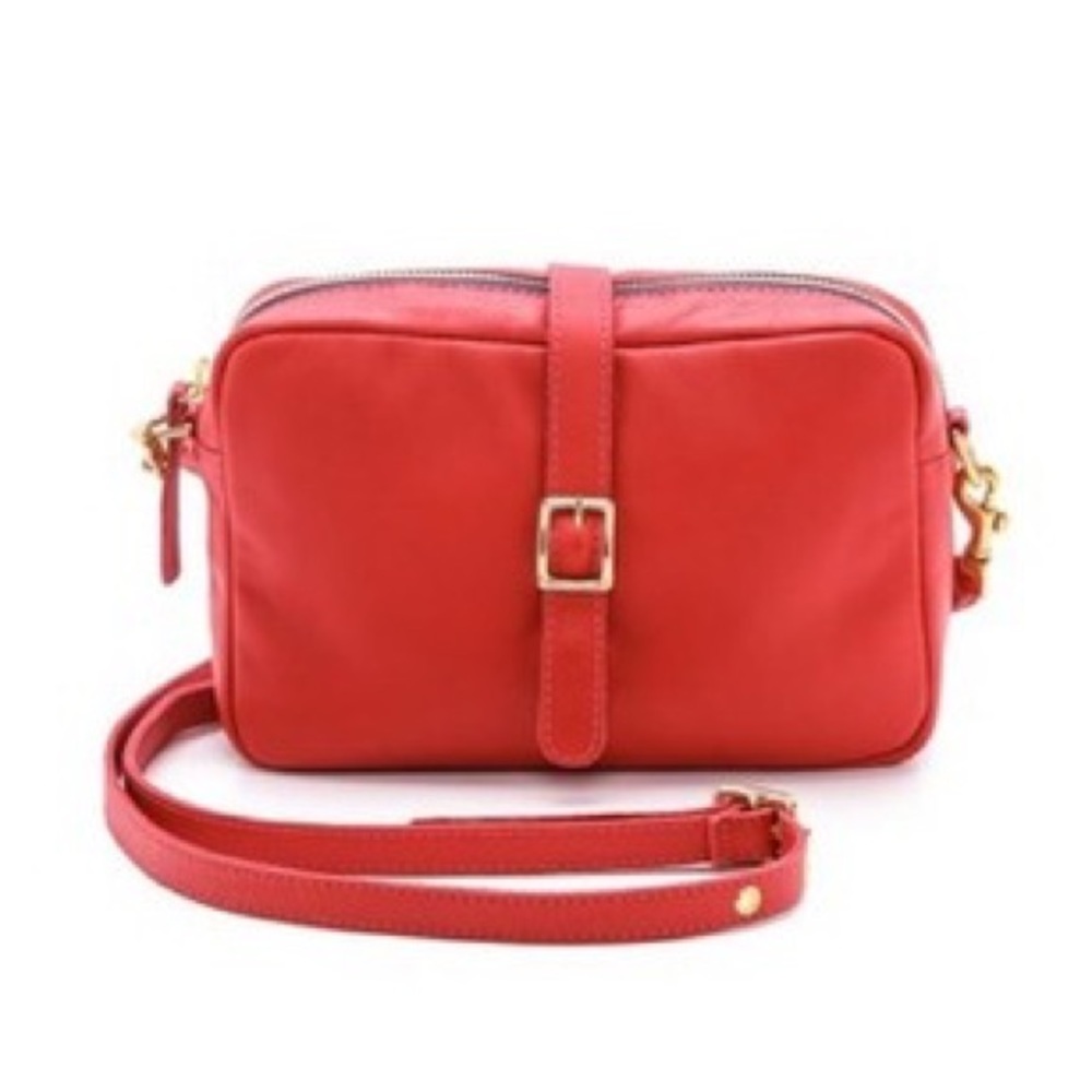 Clare Vivier red leather cross body bag