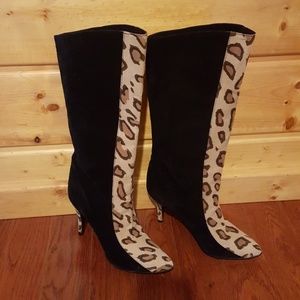 Suede knee high boots