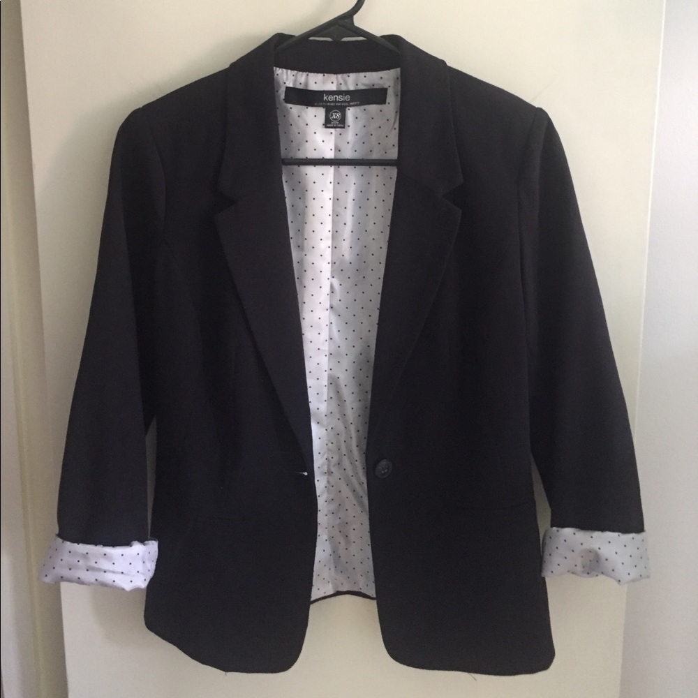 Black blazer with cuff detail