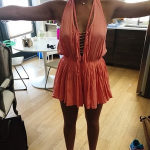 NEVER WORN LF ROMPER CORAL SIZE small