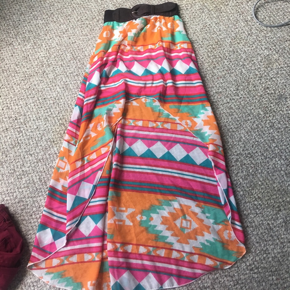 Aztec hi-lo skirt