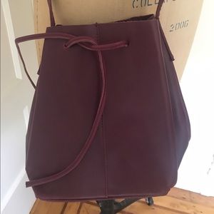 Topshop wine leather drawstring bag