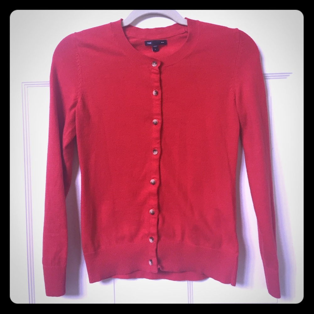 Gap Red Cotton Cardigan