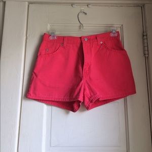 High waisted fun red shorts