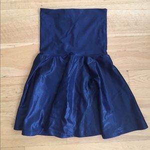 American Apparel shiny blue tube top dress/ skirt